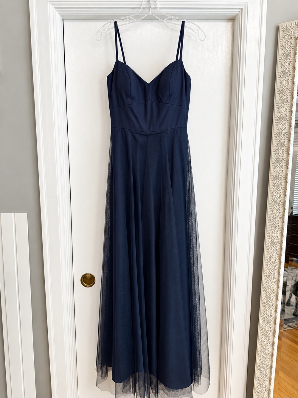 After Six Navy Spaghetti-Strap Maxi Dress